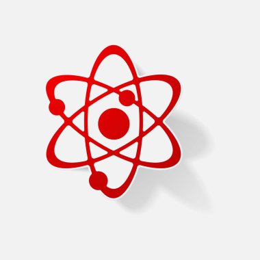 Etiket kağıt ürünleri gerçekçi öğesi tasarım illüstrasyon atom