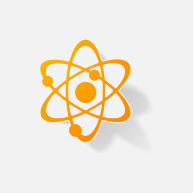 Etiket kağıt ürünleri gerçekçi öğesi tasarım illüstrasyon atom