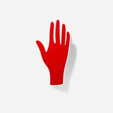 Etiket kağıt ürünleri gerçekçi öğesi tasarım illüstrasyon eller