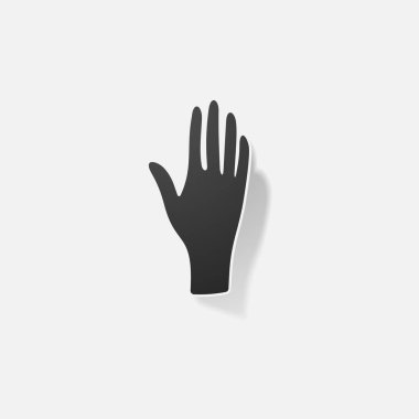 Etiket kağıt ürünleri gerçekçi öğesi tasarım illüstrasyon eller