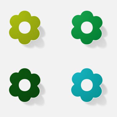 Etiket kağıt ürünleri gerçekçi öğesi tasarım çizim çiçek