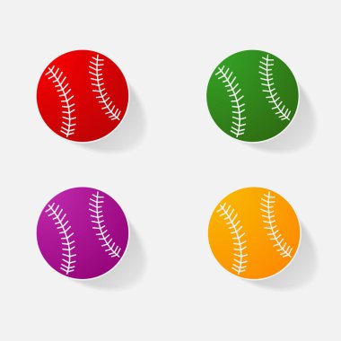 Etiket kağıt ürünleri gerçekçi öğe tasarlamak tenis topu