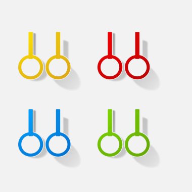 Etiket kağıt ürünleri gerçekçi öğesi tasarım illüstrasyon jimnastik Yüzükler