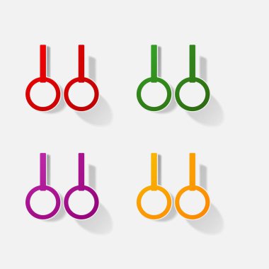 Etiket kağıt ürünleri gerçekçi öğesi tasarım illüstrasyon jimnastik Yüzükler