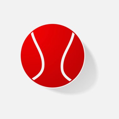 Etiket kağıt ürünleri gerçekçi öğe tasarlamak tenis topu