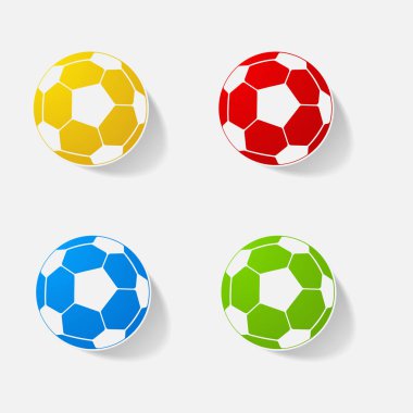 Etiket kağıt ürünleri gerçekçi öğesi tasarım illüstrasyon futbol topu