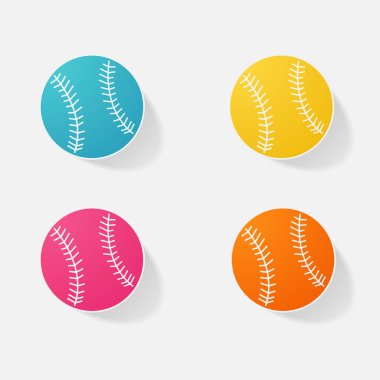 Etiket kağıt ürünleri gerçekçi öğe tasarlamak tenis topu