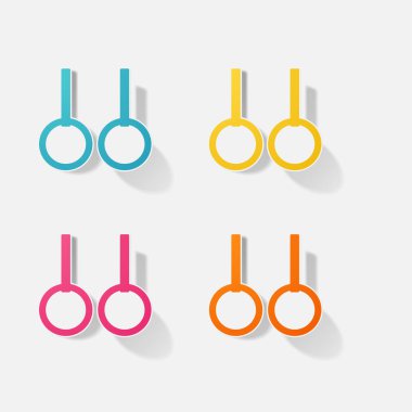 Etiket kağıt ürünleri gerçekçi öğesi tasarım illüstrasyon jimnastik Yüzükler