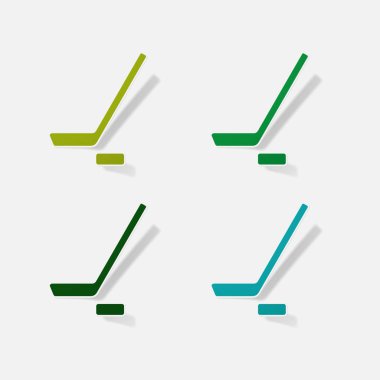 Etiket kağıt ürünleri gerçekçi öğesi tasarım çizim sopa ve Pak