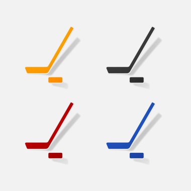 Etiket kağıt ürünleri gerçekçi öğesi tasarım çizim sopa ve Pak