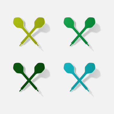 Etiket kağıt ürünleri gerçekçi öğesi tasarım illüstrasyon Dart