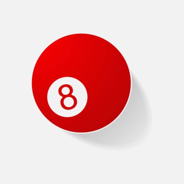 Etiket kağıt ürünleri gerçekçi öğesi tasarım illüstrasyon bilardo topu