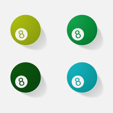 Etiket kağıt ürünleri gerçekçi öğesi tasarım illüstrasyon bilardo topu