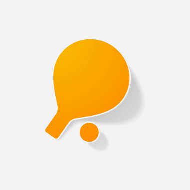 Etiket kağıt ürünleri gerçekçi öğe tasarlamak Ping Pong