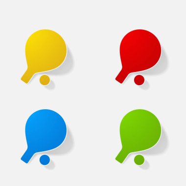 Etiket kağıt ürünleri gerçekçi öğe tasarlamak Ping Pong