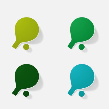 Etiket kağıt ürünleri gerçekçi öğe tasarlamak Ping Pong