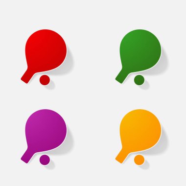 Etiket kağıt ürünleri gerçekçi öğe tasarlamak Ping Pong