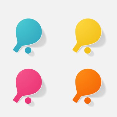 Etiket kağıt ürünleri gerçekçi öğe tasarlamak Ping Pong