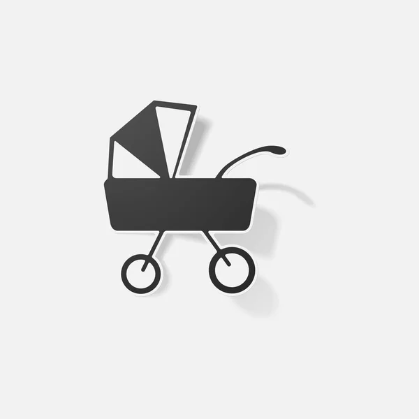 Pram - baby carriage sticker — Stock Vector