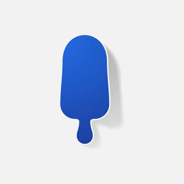 Productos de papel adhesivo elemento realista diseño ilustración helado — Vector de stock