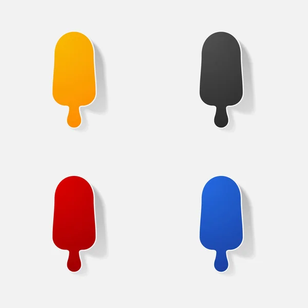 Sticker paper products realistic element design illustration ice cream — Stock Vector