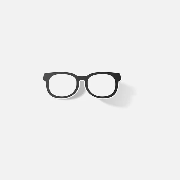 Pegatina productos de papel realista elemento diseño ilustración gafas — Vector de stock