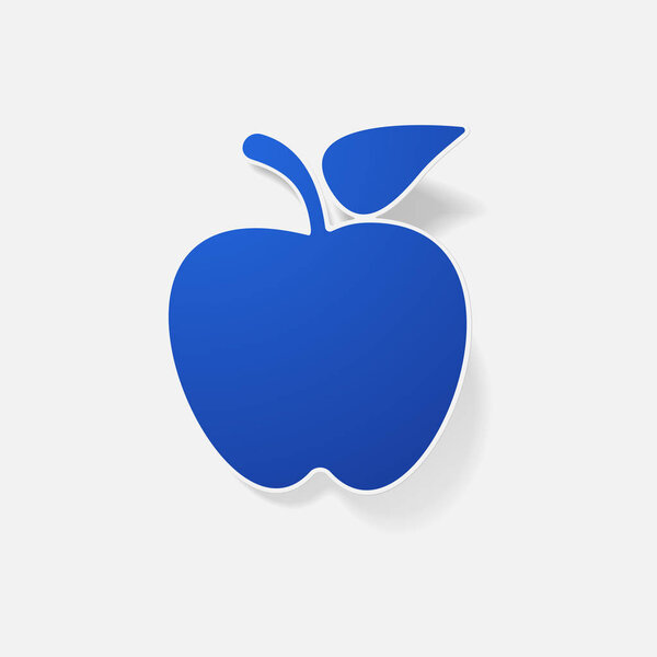 Sticker paper products realistic element design illustration apple