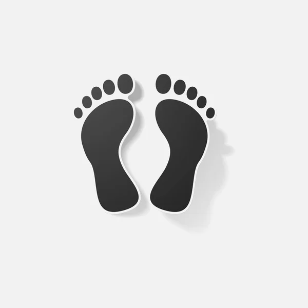 Sticker papier producten realistische element ontwerp illustratie voetafdruk — Stockvector