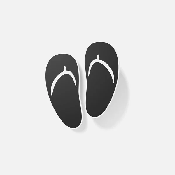 不干胶标签纸制品现实元素设计插图凉鞋 — 图库矢量图片