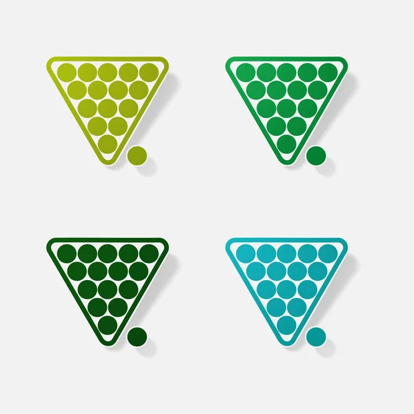 Sticker paper products realistic element design illustration billiard pyramid — Stock Vector
