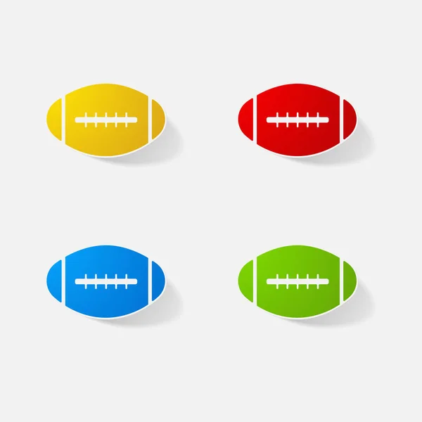 Sticker papier produits réaliste élément conception illustration ballon football — Image vectorielle