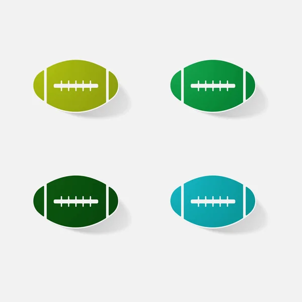 Sticker papier produits réaliste élément conception illustration ballon football — Image vectorielle