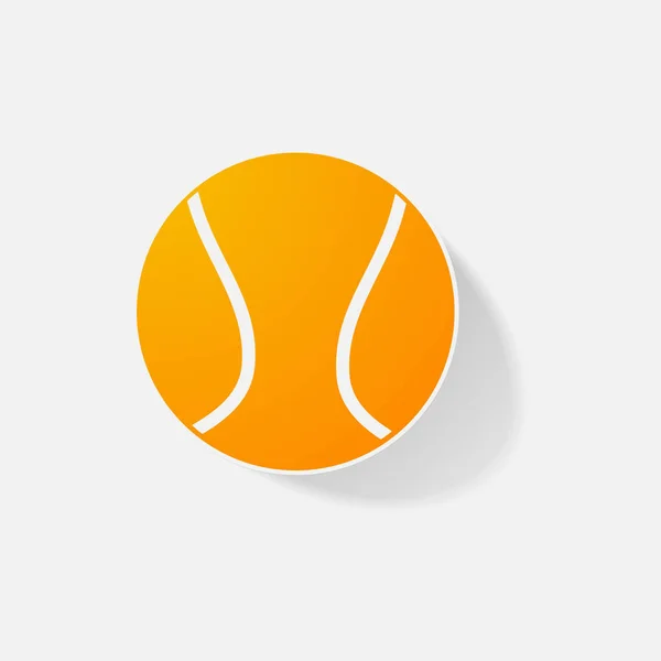 Aufkleber Papier Produkte realistisches Element Design Illustration Tennisball — Stockvektor