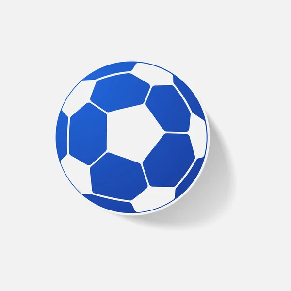 Sticker paper products realistic element design illustration soccer ball — Stock Vector