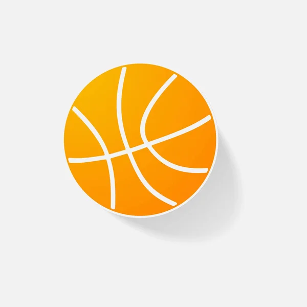 Aufkleber Papier Produkte realistisches Element Design Illustration Basketball — Stockvektor