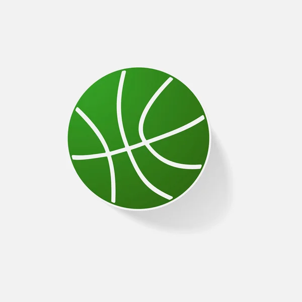 Aufkleber Papier Produkte realistisches Element Design Illustration Basketball — Stockvektor