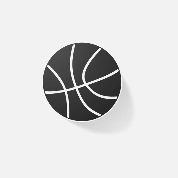 Aufkleber Papier Produkte realistisches Element Design Illustration Basketball — Stockvektor