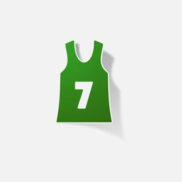 Aufkleber Papier Produkte realistisch Element Design Illustration Basketballshirt — Stockvektor