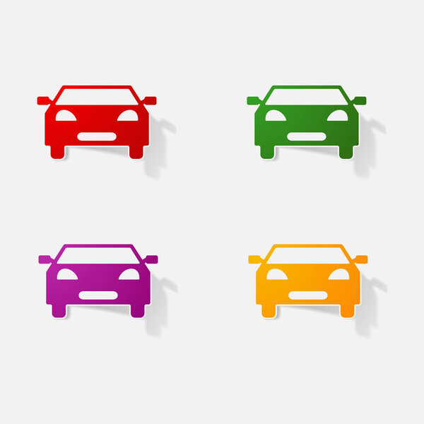 Sticker paper products realistic element design illustration car