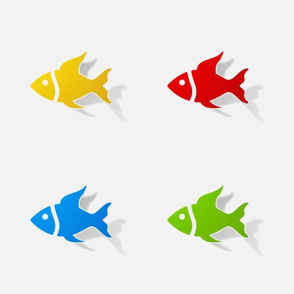 Naklejki papier produktów realistyczny element projektu ilustracja ryby — Wektor stockowy
