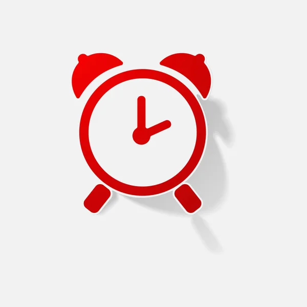 Sticker paper products realistic element design illustration alarm clock — Stock Vector