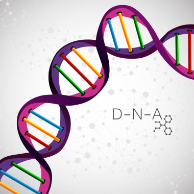 Dna arka plan. Vektör çizim. Güzel sarmal molekül yapısını
