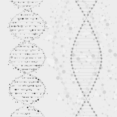 Dna arka plan. Vektör çizim. Güzel sarmal molekül yapısını. Bilim kavramı