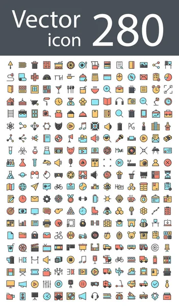 En fazla karışık renkli, 2017 eğilim, mükemmel bir çözüm ile retro tarzında simgeler kümesi için Seo, mobil uygulamalar, web siteleri, piksel mükemmel