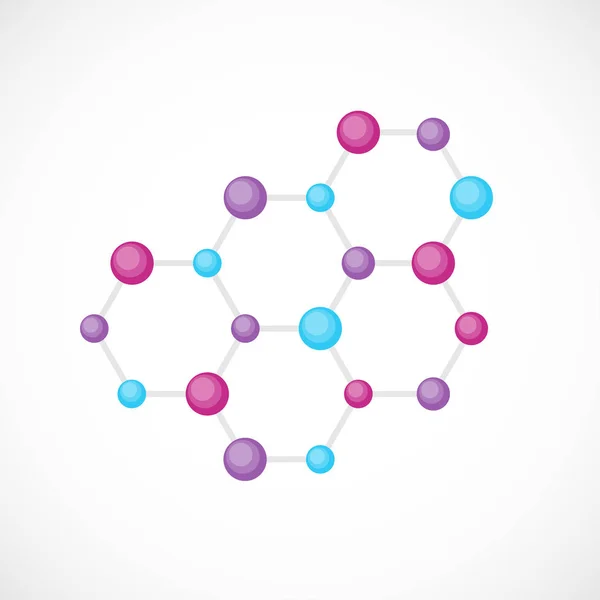 Estructura de ADN plana. Ilustración vectorial. Hermosa de la molécula espiral — Vector de stock