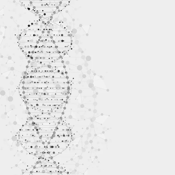 Абстрактный ДНК фон. Векторная иллюстрация. Красивая структура молекулы спирали. Научная концепция — стоковый вектор