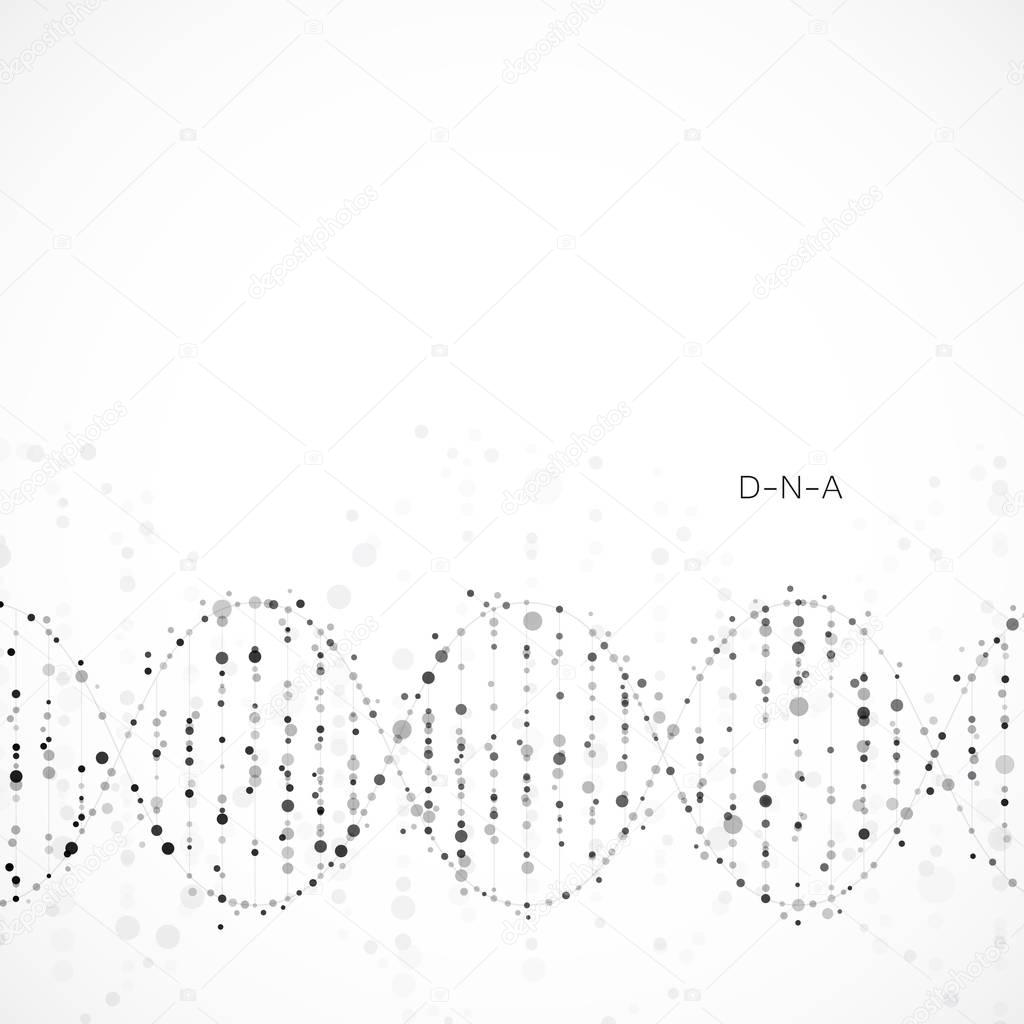 Abstract DNA background. Vector illustration. Beautiful structure of the spiral molecule