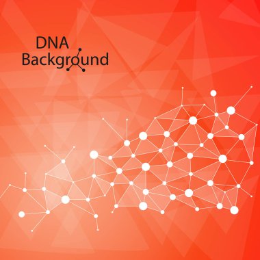 Dna arka plan. Vektör çizim. Sarmal molekül ek poligonal tarzı ile güzel yapısını. Eğilim 2017