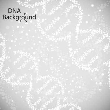 Dna arka plan. Vektör çizim. Güzel sarmal molekül yapısını