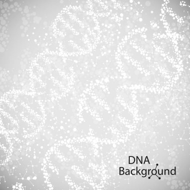 Dna arka plan. Vektör çizim. Güzel sarmal molekül yapısını